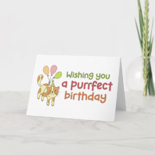 Purrfect Birthday Cute Cat Lover Funny Birthday Kaart