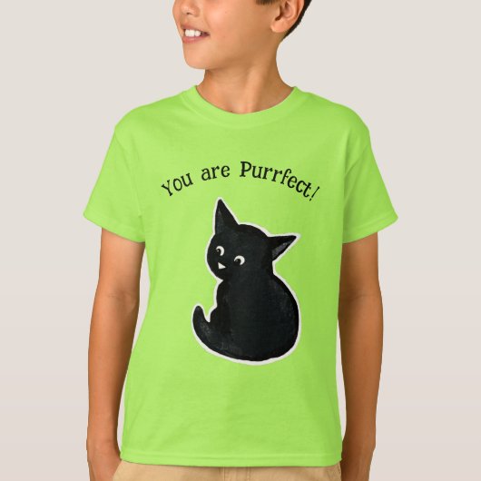 Purrfect Black kitten T-Shirt (Voorkant)