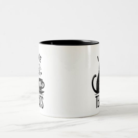 Purrfect Brew: Ik hou van thee & katten Tweekleurige Koffiemok (Center)