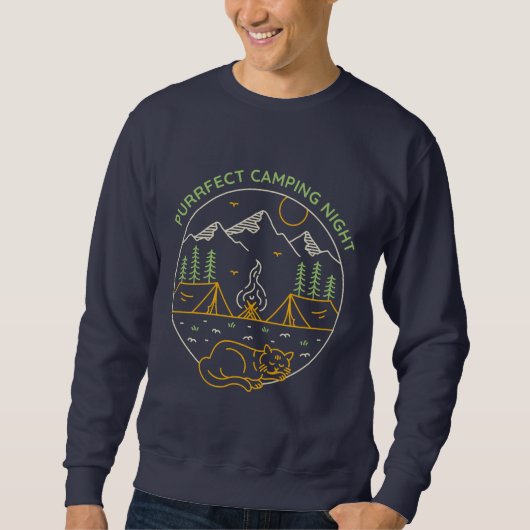 Purrfect Camping Night Trui (Voorkant)