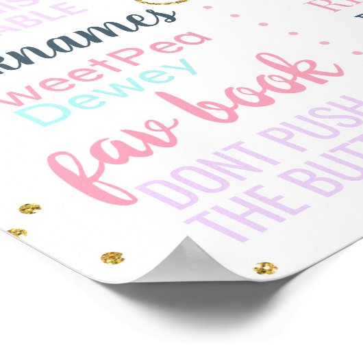 Purrfect Cat Kat Birthday Party sign board board Poster (Hoek)