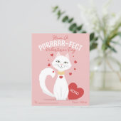 Purrfect Cat Kinder Valentijnsdag Kaart (Staand voorkant)
