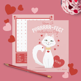 Purrfect Cat Kinder Valentijnsdag Kaart