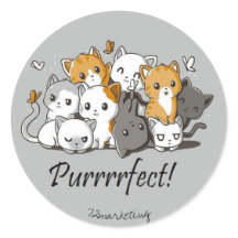 Purrfect Cat Stickers Klaslokaal Leraren Kittens