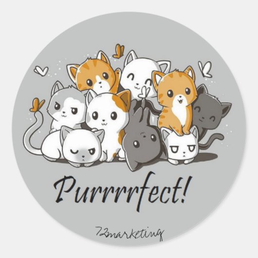 Purrfect Cat Stickers Klaslokaal Leraren Kittens (Voorkant)