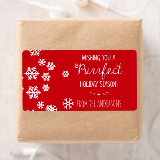 Purrfect Cat Thema Vakantie Groeten Etiket (Insitu)