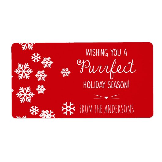 Purrfect Cat Thema Vakantie Groeten Etiket (Voorkant)