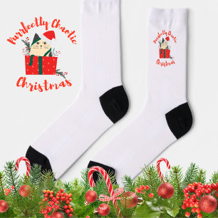 Purrfect chaotische Kerstmis Grappige Vakantie Kat Sokken