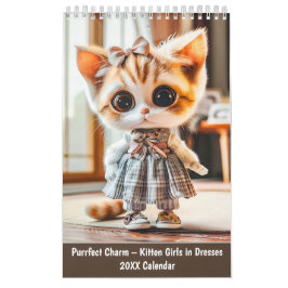 Purrfect Charm – Kitten Girls in Dresses Kalender