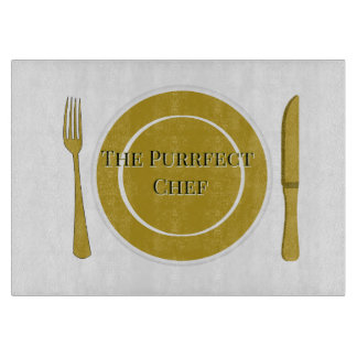 Purrfect Chef | Decorative Glass Cutting Board Snijplank
