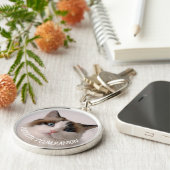 Purrfect Companion Custom Pet Photo Cat Lover Sleutelhanger (Zijkant)