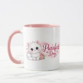 Purrfect Day Cute Pink Cat Mug Mok (Links)