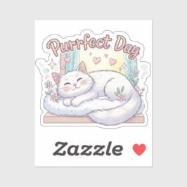 Purrfect Day - Schattigee ontspannende kat Sticker