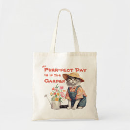 Purrfect Day Tuin Kat Pet Watering Can Flowers Tote Bag