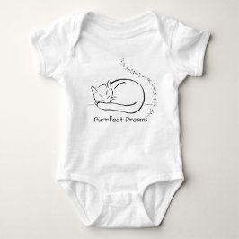 Purrfect Dreams - Schattige Sleeping Cat Line Art  Romper
