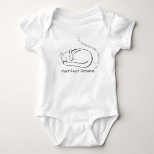 Purrfect Dreams - Schattige Sleeping Cat Line Art  Romper