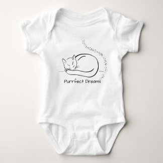 Purrfect Dreams - Schattige Sleeping Cat Line Art  Romper