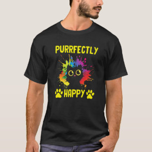 Purrfect gelukkige kat woordspeling vrienden kitte t-shirt