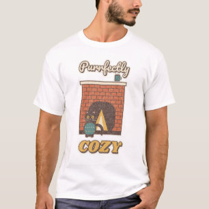 Purrfect gezellige zwarte kat in een trui bij het t-shirt