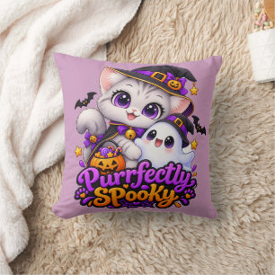Purrfect Griezelig – Halloween Kattenkussen Kussen
