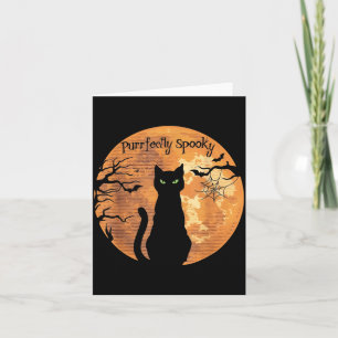 Purrfect griezelige Halloween zwarte kat liefhebbe Kaart