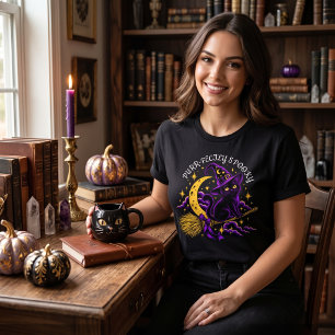 Purrfect Griezelige Zwarte Kat Heks Halloween T-shirt