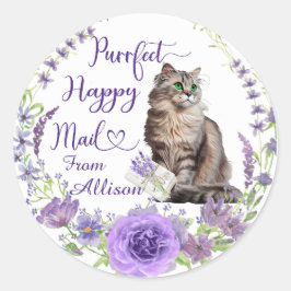 Purrfect Happy Mail gepersonaliseerde Sticker