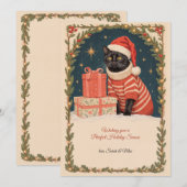 Purrfect Holiday Season Holiday Card Feestdagenkaart (Voorkant / Achterkant)