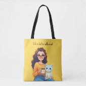 Purrfect Kat Liefhebber Moeder Schattig Geel Tote Bag (Voorkant)