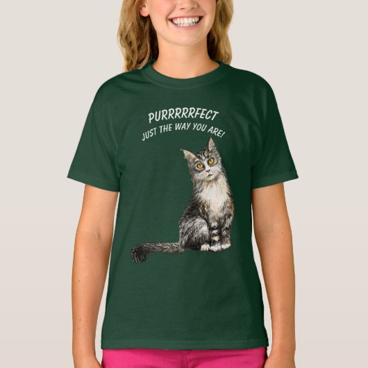 Purrfect kat T-shirt (Voorkant)