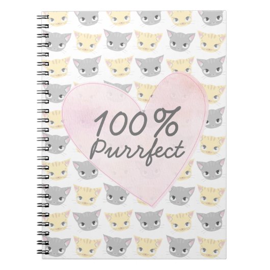 Purrfect Kitten Pattern-Notitieboek Notitieboek (Voorkant)