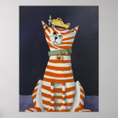 Purrfect Landing, Stripped Cat with a toy poster (Voorkant)