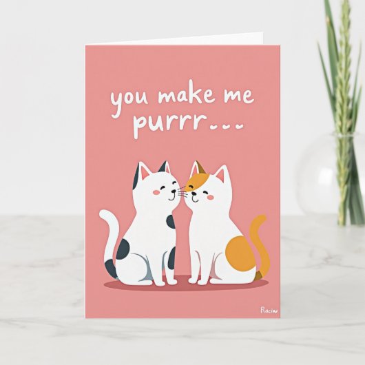 Purrfect Love Cute Cats Card Kaart (Voorkant)