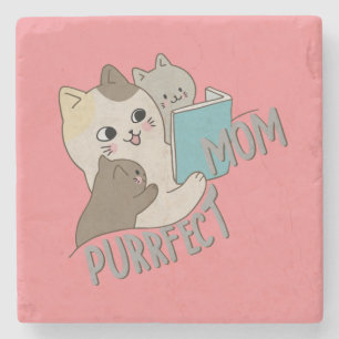 Purrfect mama stenen onderzetter