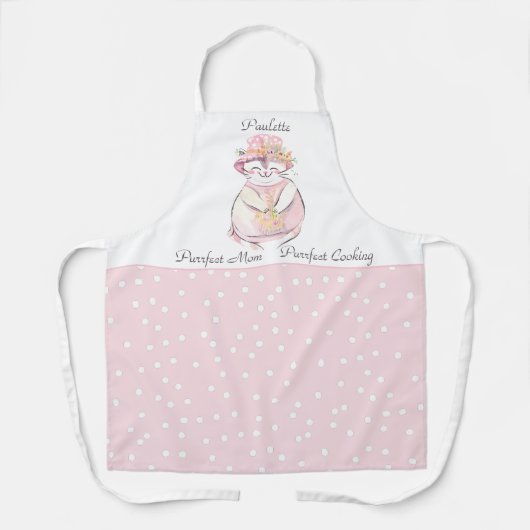 Purrfect Moeder Zoete Kat Gepersonaliseerd Schort (Voorkant)