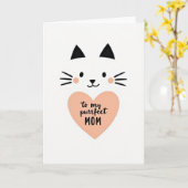 Purrfect Mom Love Cat Card Kaart (Gele Bloem)