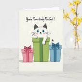 Purrfect Mothers Day Gift Box Card Kaart (Gele Bloem)
