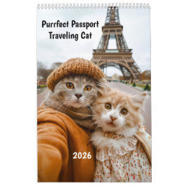 Purrfect Passport – 2026 Traveling Cat Calendar Kalender
