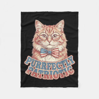 Purrfect patriotische kat vintage 4 juli fleece deken