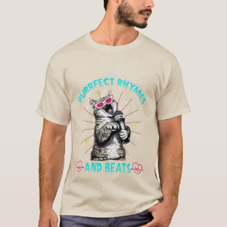 Purrfect Rhymes & Beats - Funny Rapping Cat DJ  🎤 T-shirt