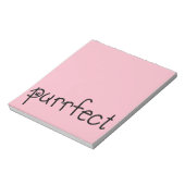 Purrfect roze notitiepad voor elk kattenliefhebber notitieblok (Linkerzijde)