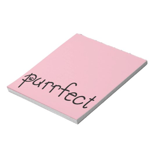 Purrfect roze notitiepad voor elk kattenliefhebber notitieblok (Linkerzijde)