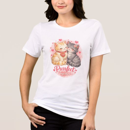 Purrfect Samen Knuffelkatten Shirt – Romantische K (Voorkant)