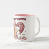 Purrfect samen tweekleurige koffiemok (Voorkant rechts)