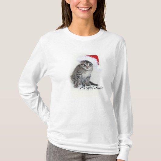 Purrfect Santa t-shirt (Voorkant)