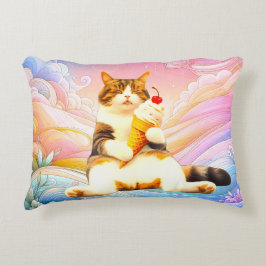 Purrfect Slapend – Kat Houdt IJshoorn Vaste Accent Kussen