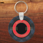 Purrfect-Slope Skiën met Santa Claws Sleutelhanger (Achterkant)