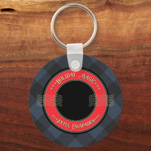 Purrfect-Slope Skiën met Santa Claws Sleutelhanger (Achterkant)