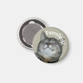 Purrfect Smilling smug kitty cat Magneet (Voorkant / Achterkant)