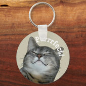 Purrfect Smilling smug kitty cat Sleutelhanger (Voorkant)